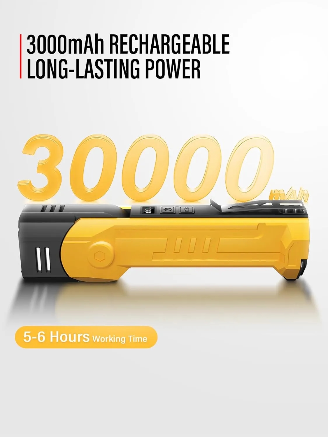 LED Spotlight 3000mAh Rechargeable Work Light 3