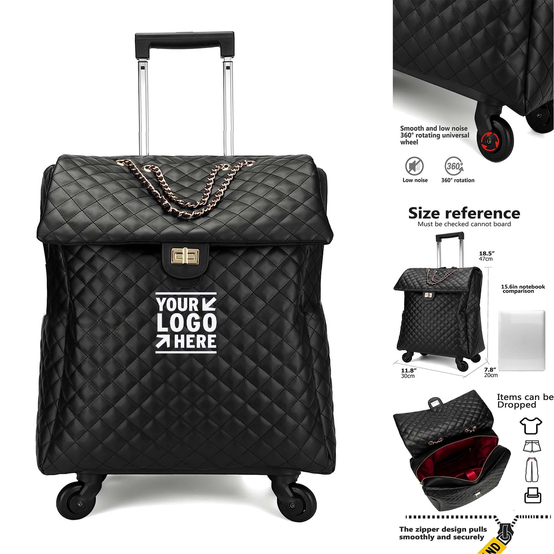 20Inch Leather Softside Durable Smooth Wheel Travel Luggage Bag 4