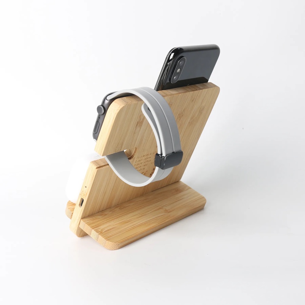 3-In-1 Bamboo Wireless Charger 4