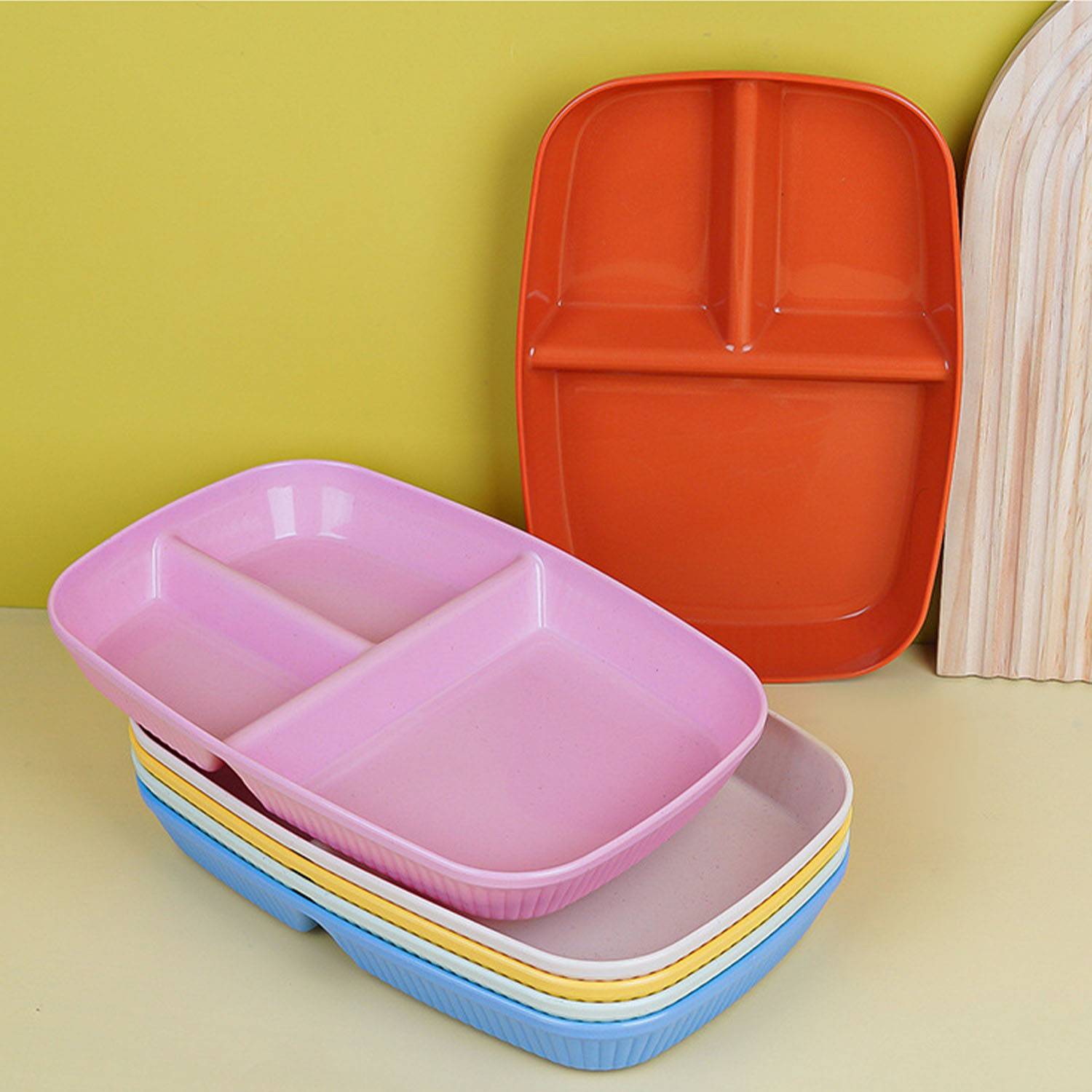 Wheat Straw Dinner Plates w/ 3 Compartment 3