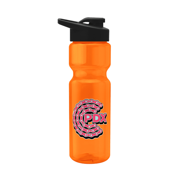 Blazer 28oz Transparent Bike Bottle w/Drink-thru Lid 1256