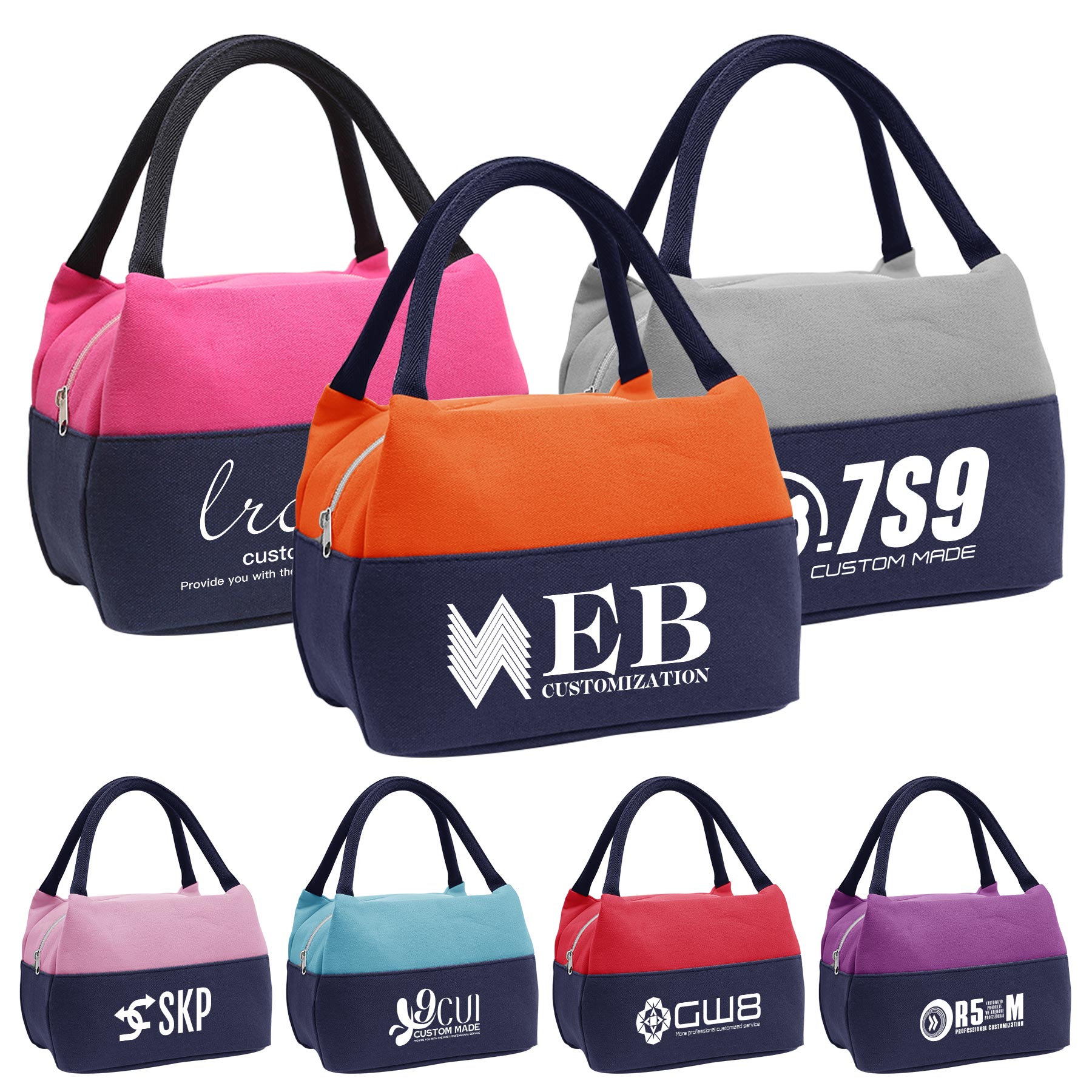 Waterproof Canvas Lunch Tote Bag 2