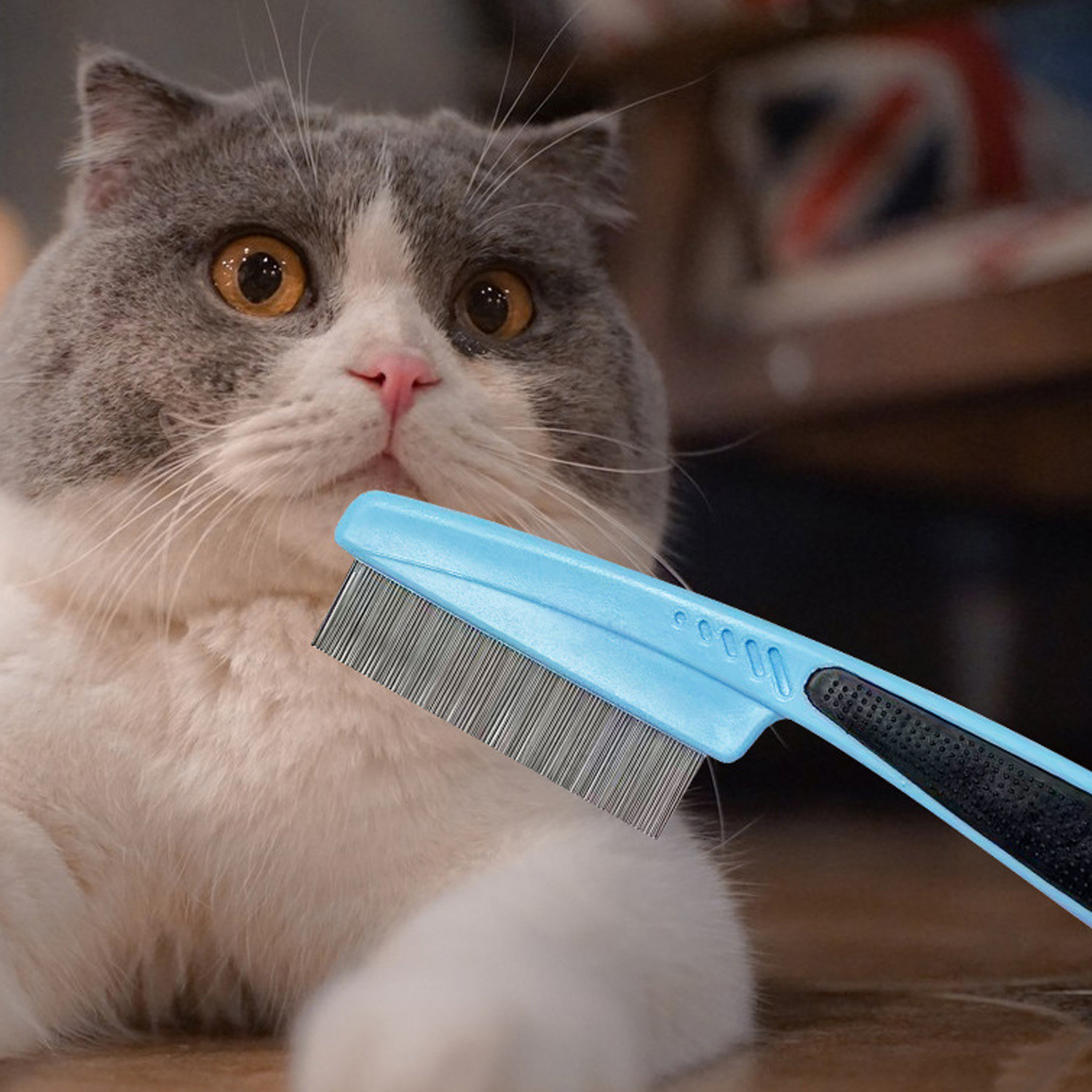 Rubber Handle Pet Comb 3
