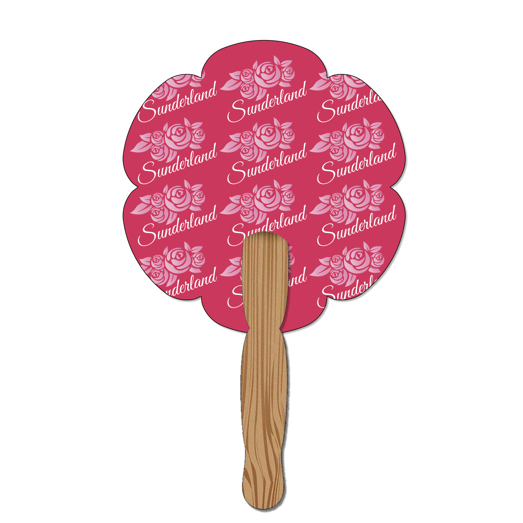 Hand Held Paper Fan - Flower 2 4