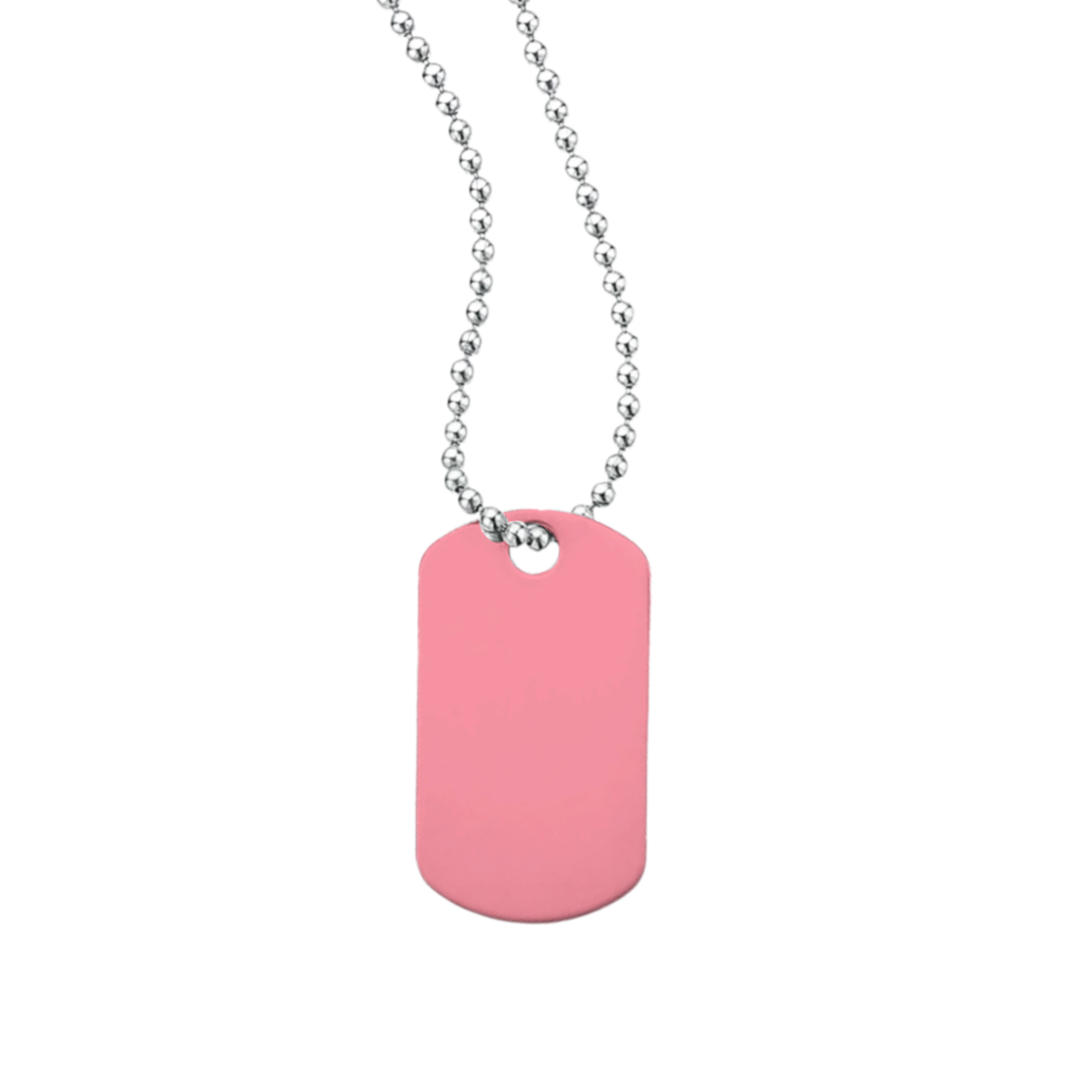 Classic Dog Tag With Long Beaded Chain 5