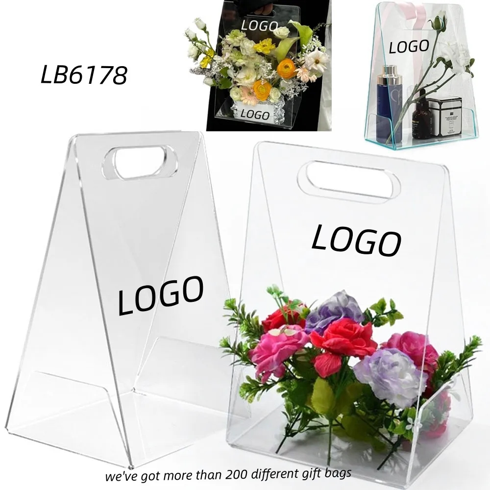 Hand-Held Acrylic Flower Bag for Bouquets Florist Shop 1