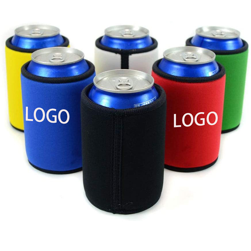 Insulated Beer Can Cover Sleeve w/Stitched Fabric Edges 2