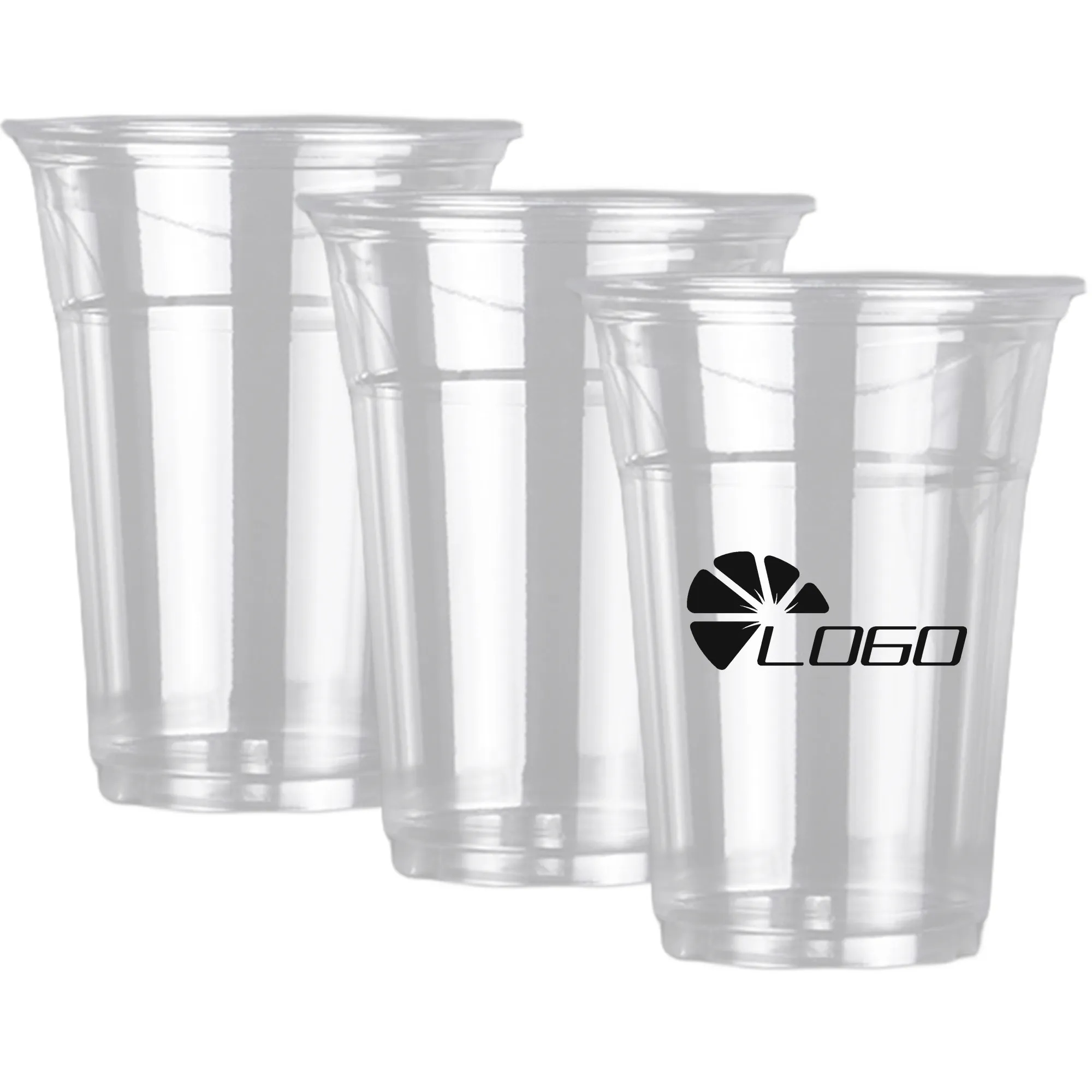 MOQ500 16Oz Single Layer Clear Plastic Cup