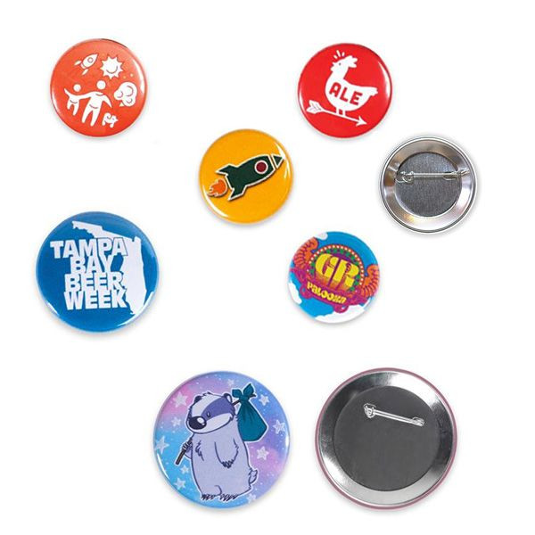 2 9/16" Dia Round Button Badge W/ Safety Pin Back 1