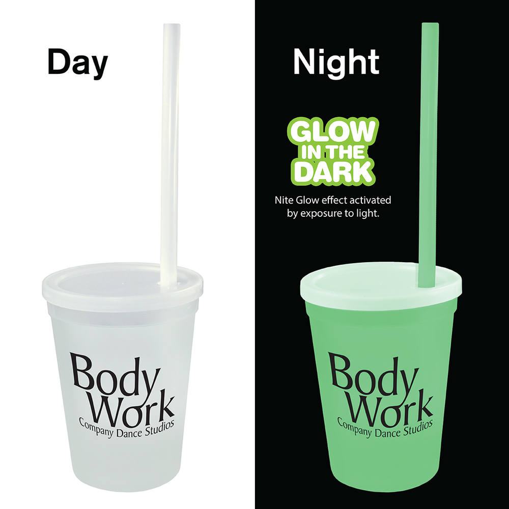 12 oz. Nite Glow Stadium Cup/Straw/Lid Set 5