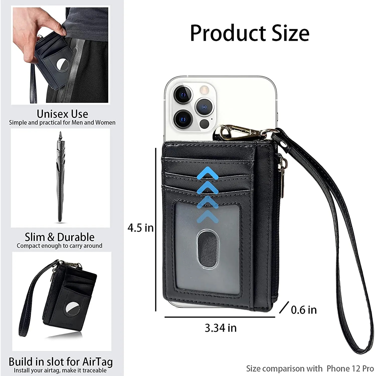 RFID Blocking Slim Zipper Wallet With Tag Pack 2
