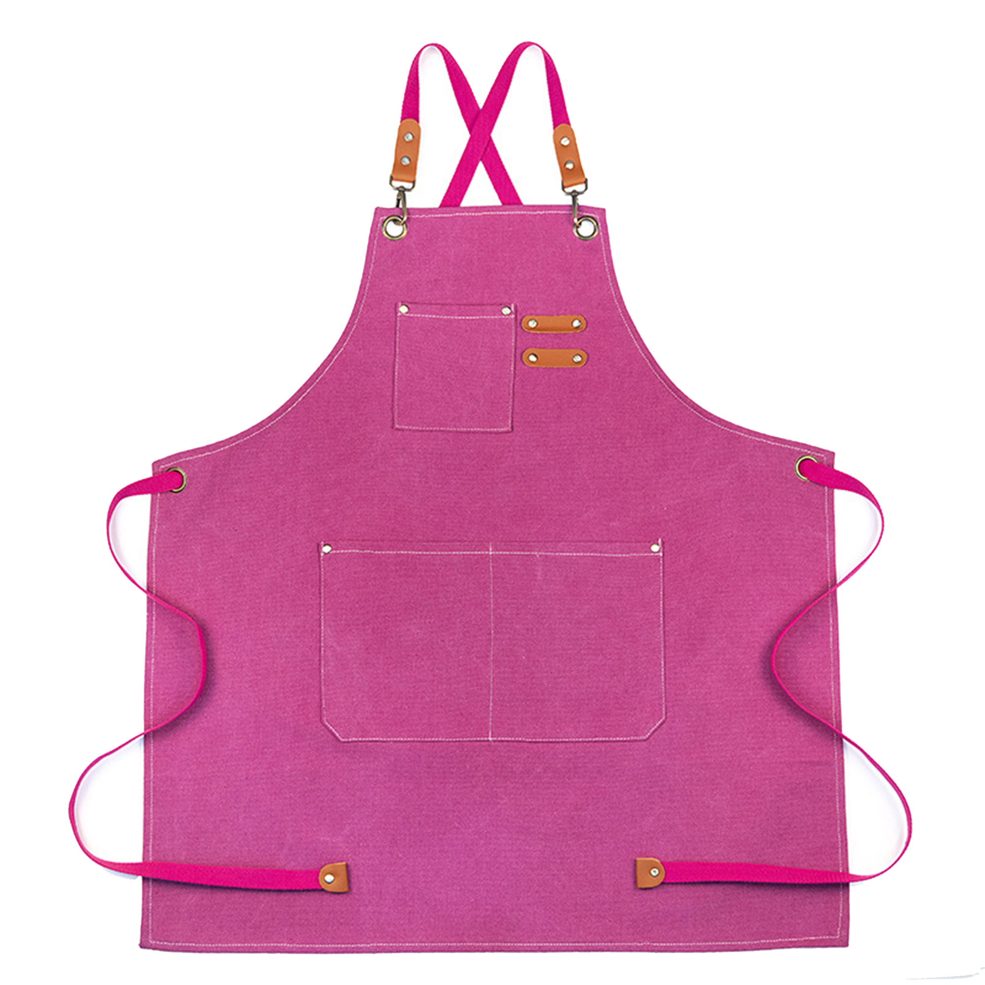 Heavy Duty Canvas Cross Back Apron With Pockets 11