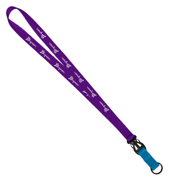 3/4" Multi color (Top and bottom) Nylon Lanyard with Plastic Slide Buckle R 65