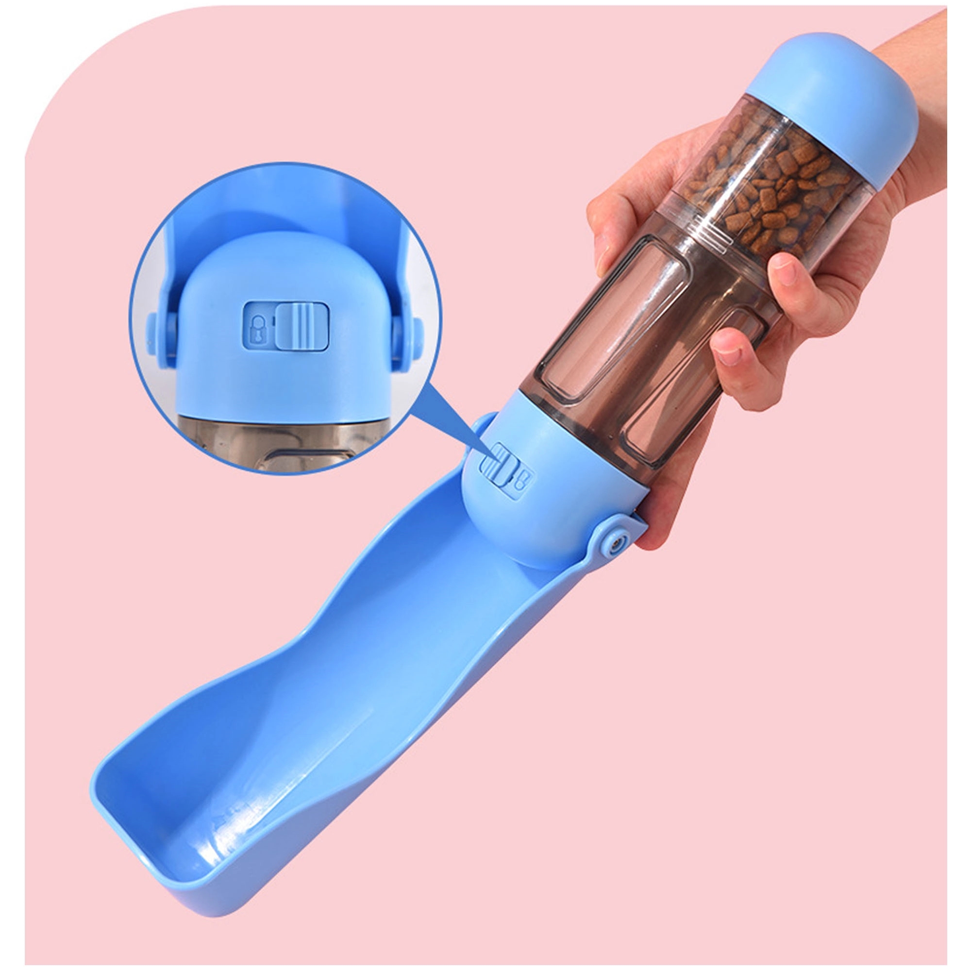 Portable Pet Water Bottle With Food Container 1