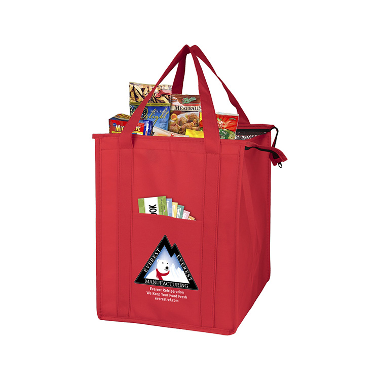 12"W x 16"H x 10"Gusset - "SUPER COOLER" Large Insulated Cooler Zipper Tote Bag 22