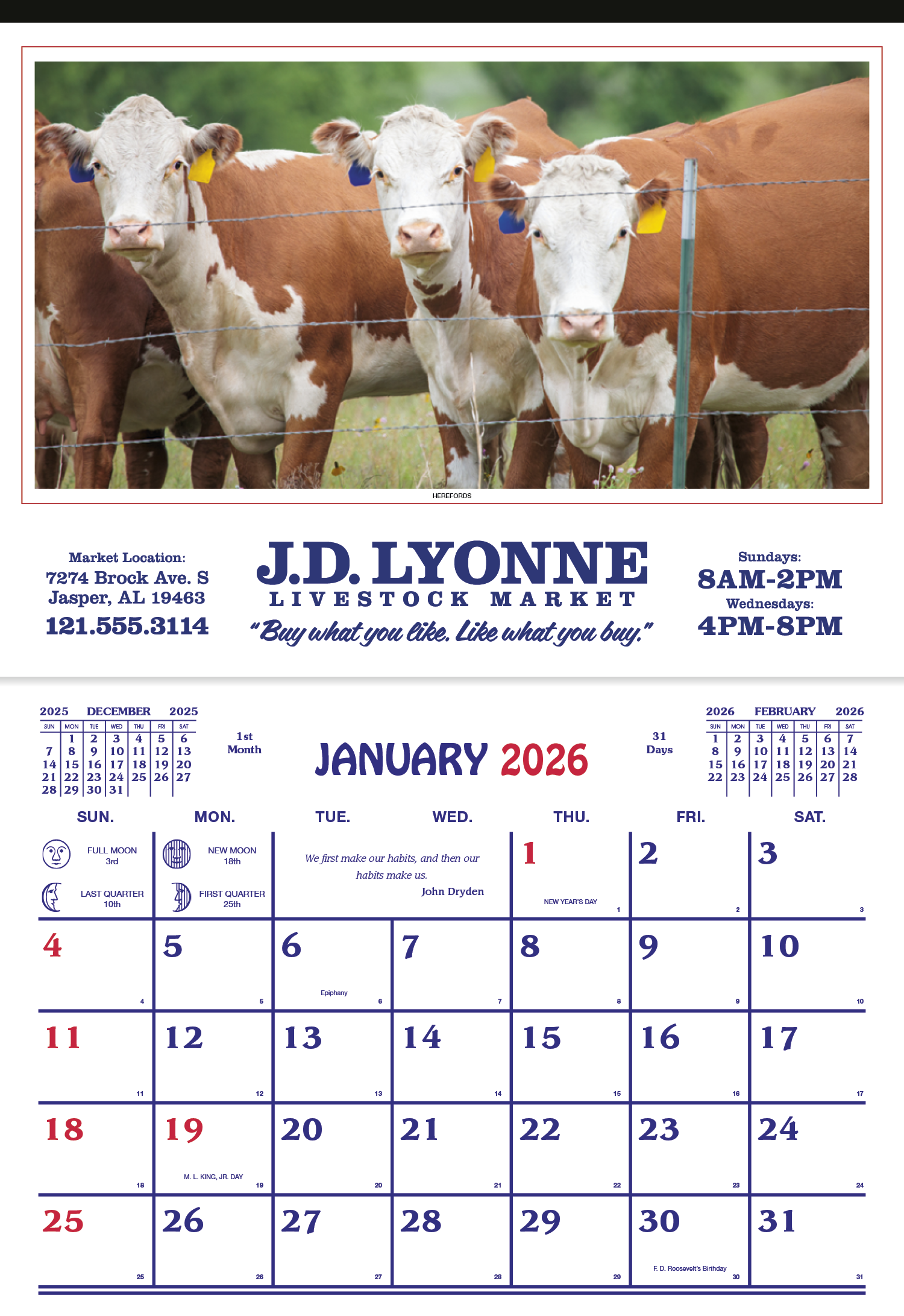 Skinner & Kennedy® Farm Calendar 81
