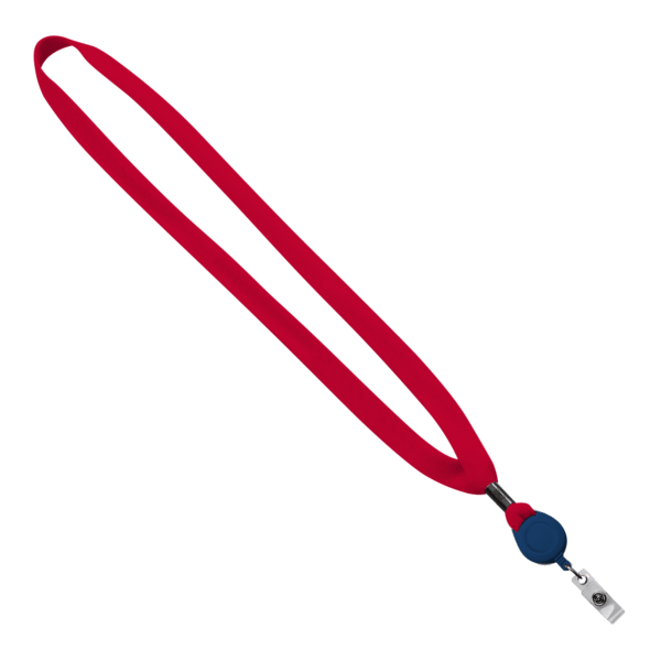 5/8" New Polyester "Shoelace" Lanyard with Retractable Badge Reel 13