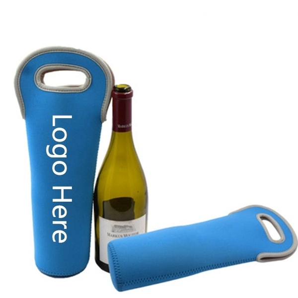 Insulated Neoprene Single Bottle Wine Tote Carrier Bag 3