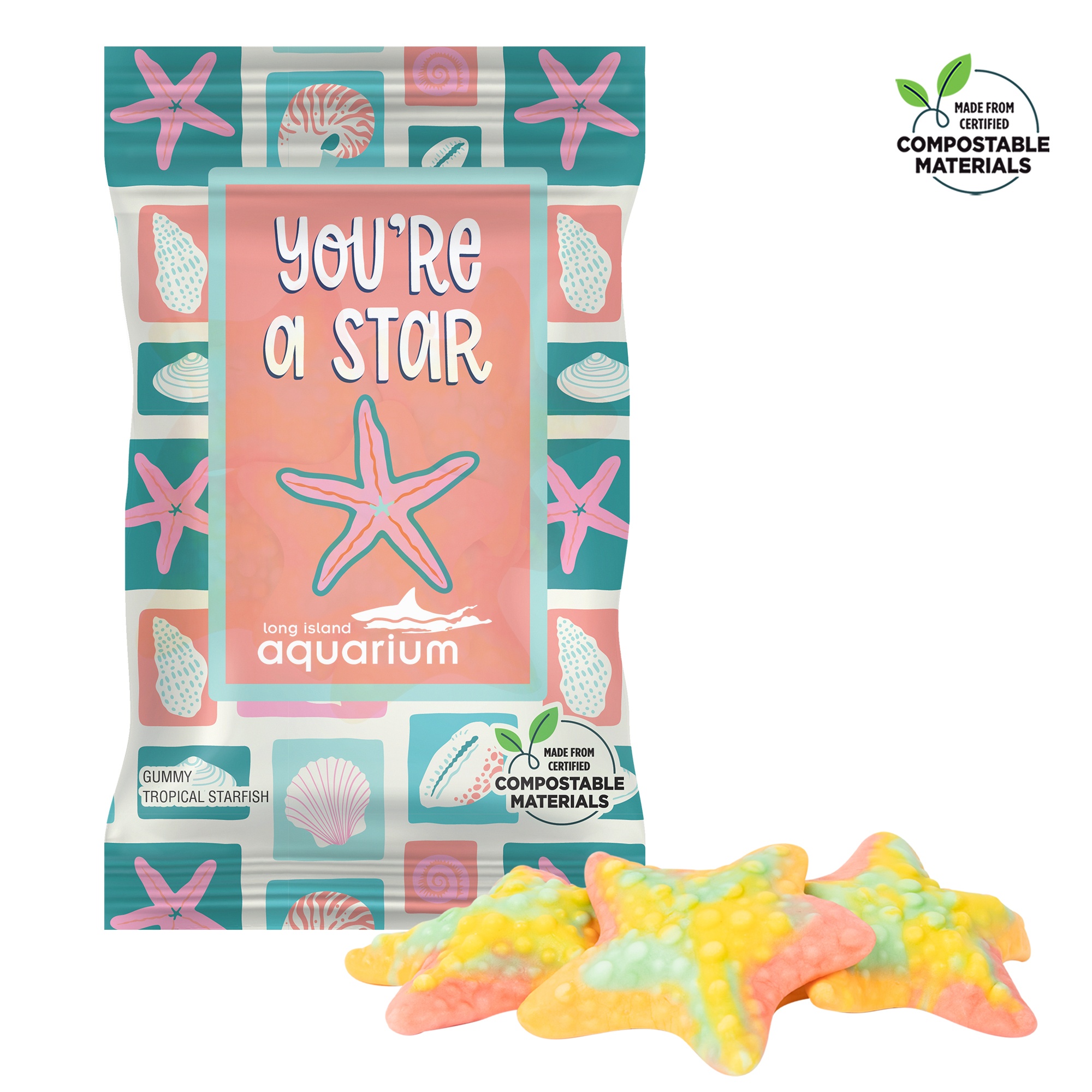 4 oz ECO-Digibag™, Compostable & Full Color, Tropical Starfish 1