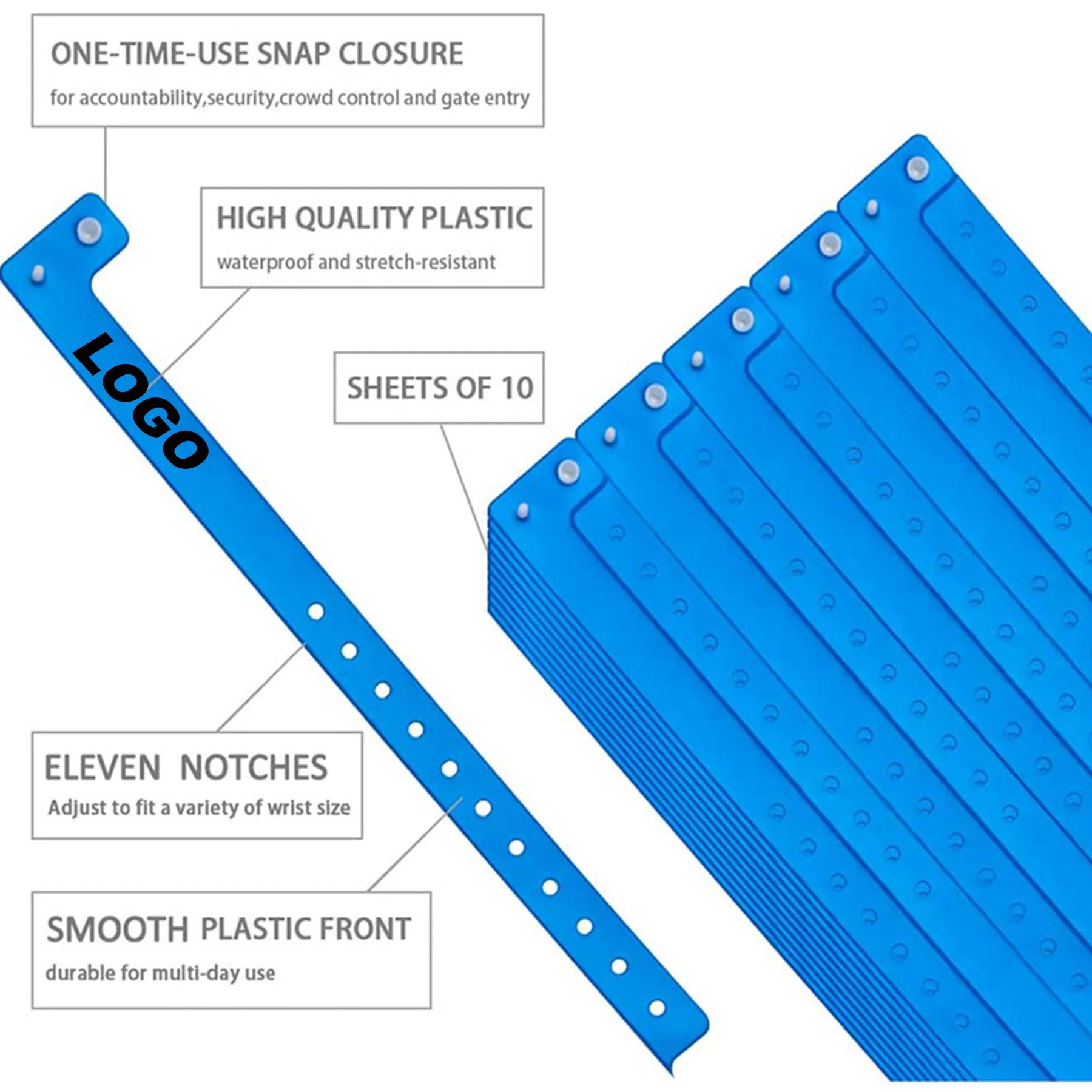 High Quality Waterproof Custom Color PVC Vinyl Wristbands 3