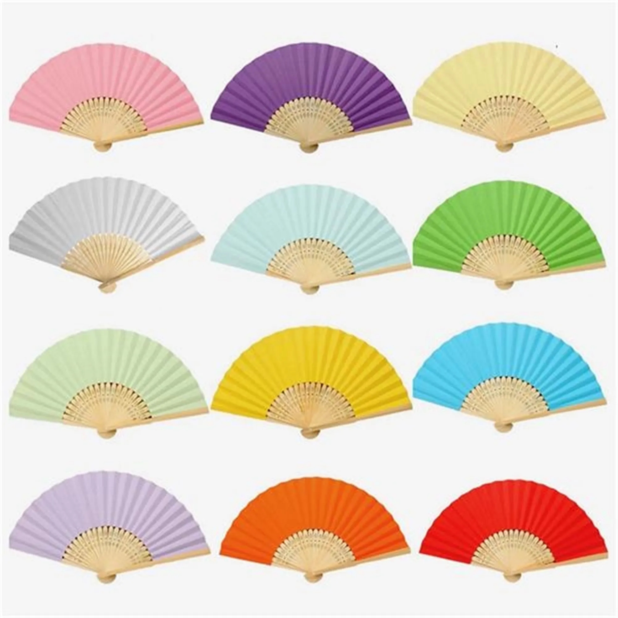 Folding Paper Bamboo Hand Fans 7