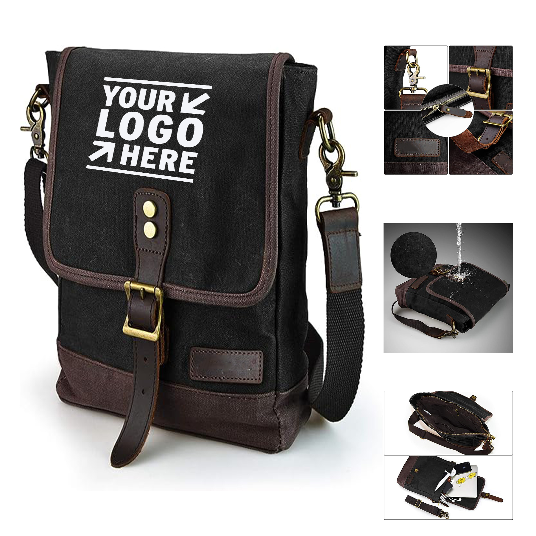 Men Women Canvas Purse Crossbody Shoulder Messenger Bag Casual Sling Pack 2