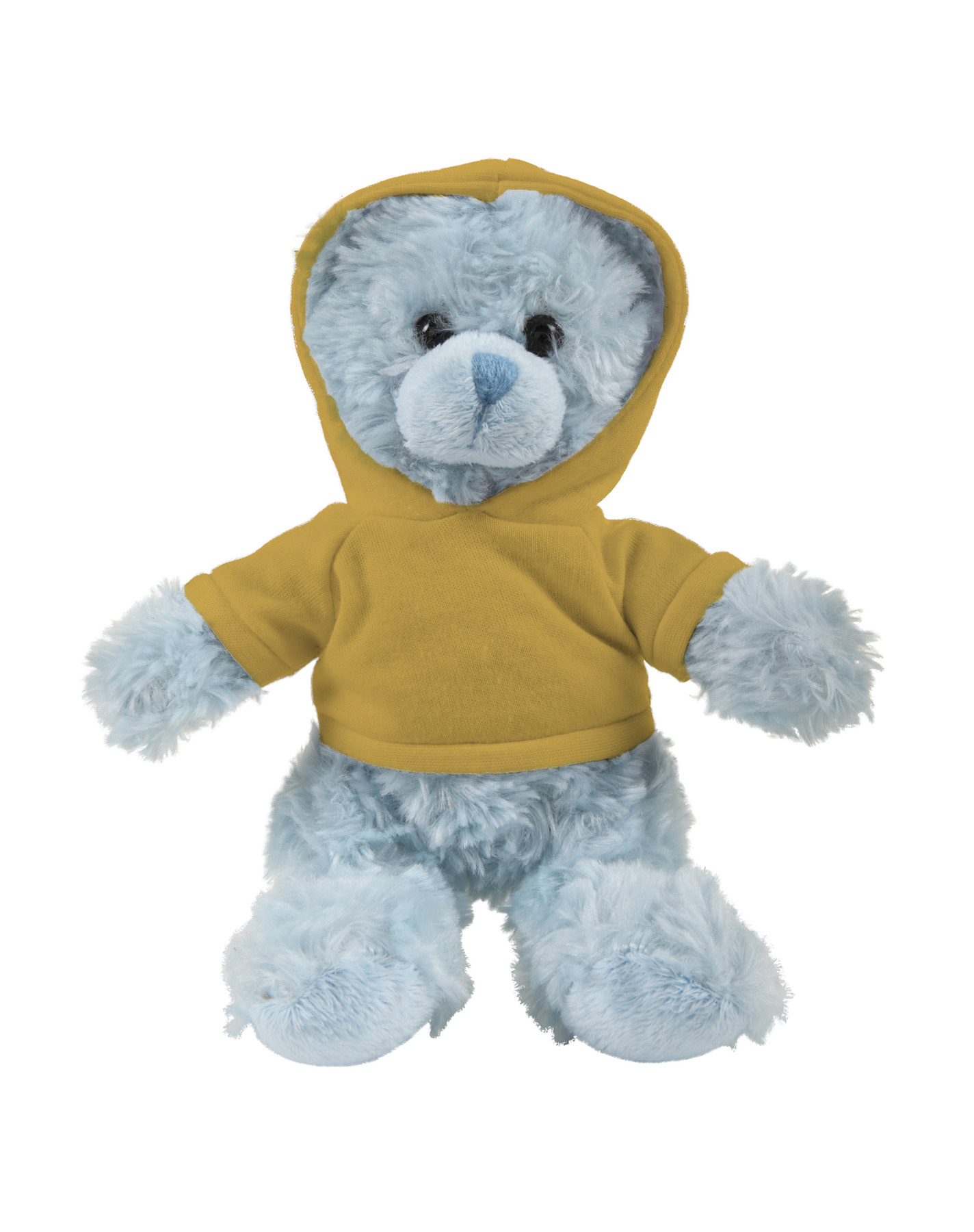 soft plush Blue Curly Sitting Bear with hoodie 18