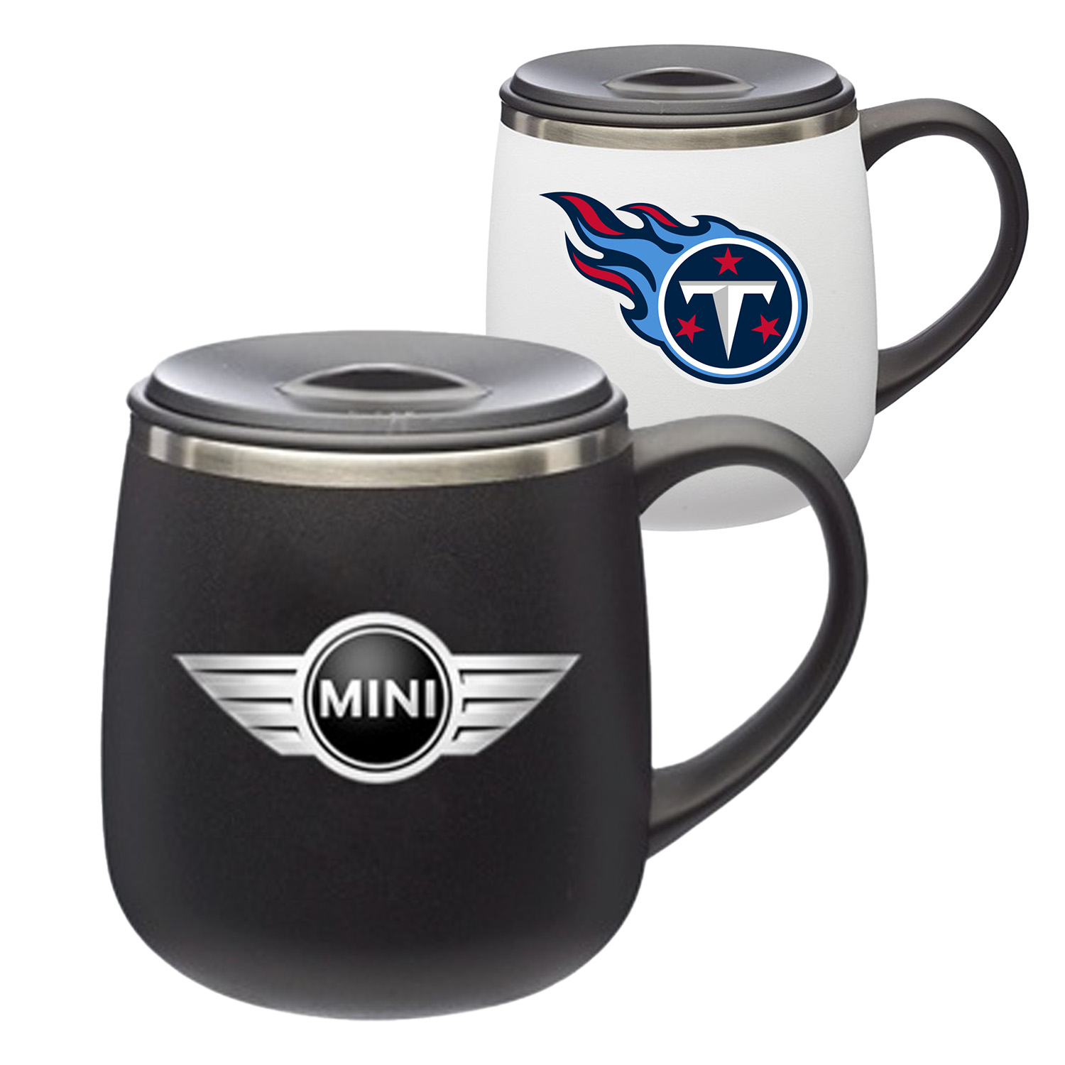 11 oz. Modern Stainless Steel Coffee Mugs with Lid 1
