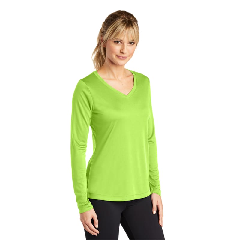 Sport-Tek Women's Long Sleeve PosiCharge Competitor V-Neck Tee. 59