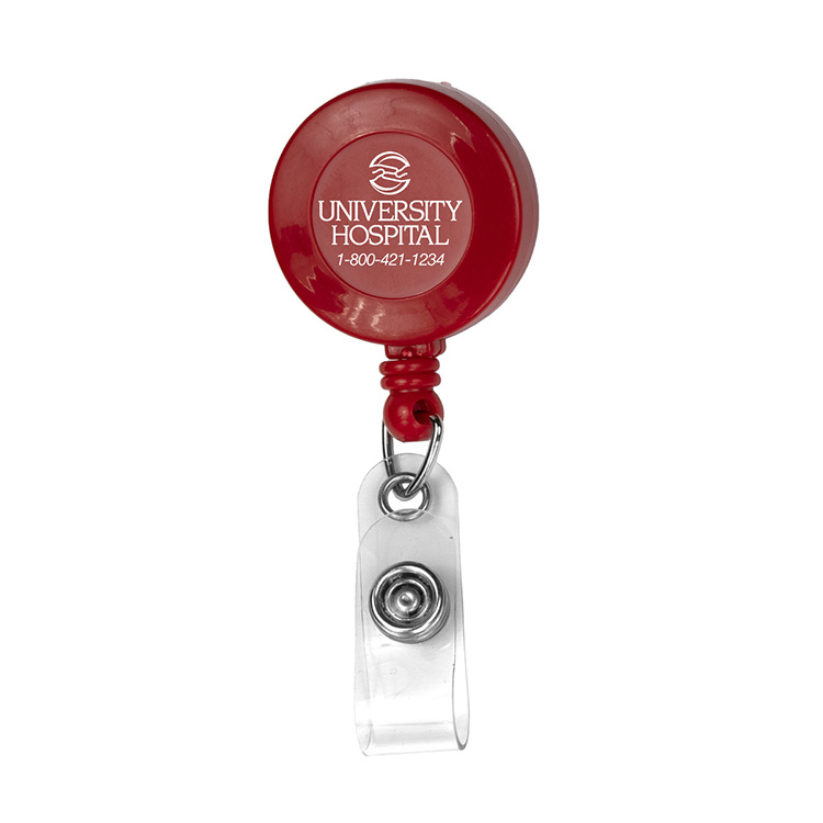 "Bellefontaine VL" 30" Cord Round Retractable Badge Reel and Badge Holder with Rotating Alligator Cl 3