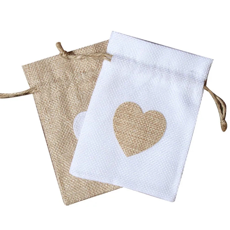 Burlap Drawstring Pouch Bag 3