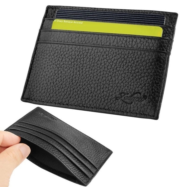 Genuine Leather Slim Card Case Wallet 5