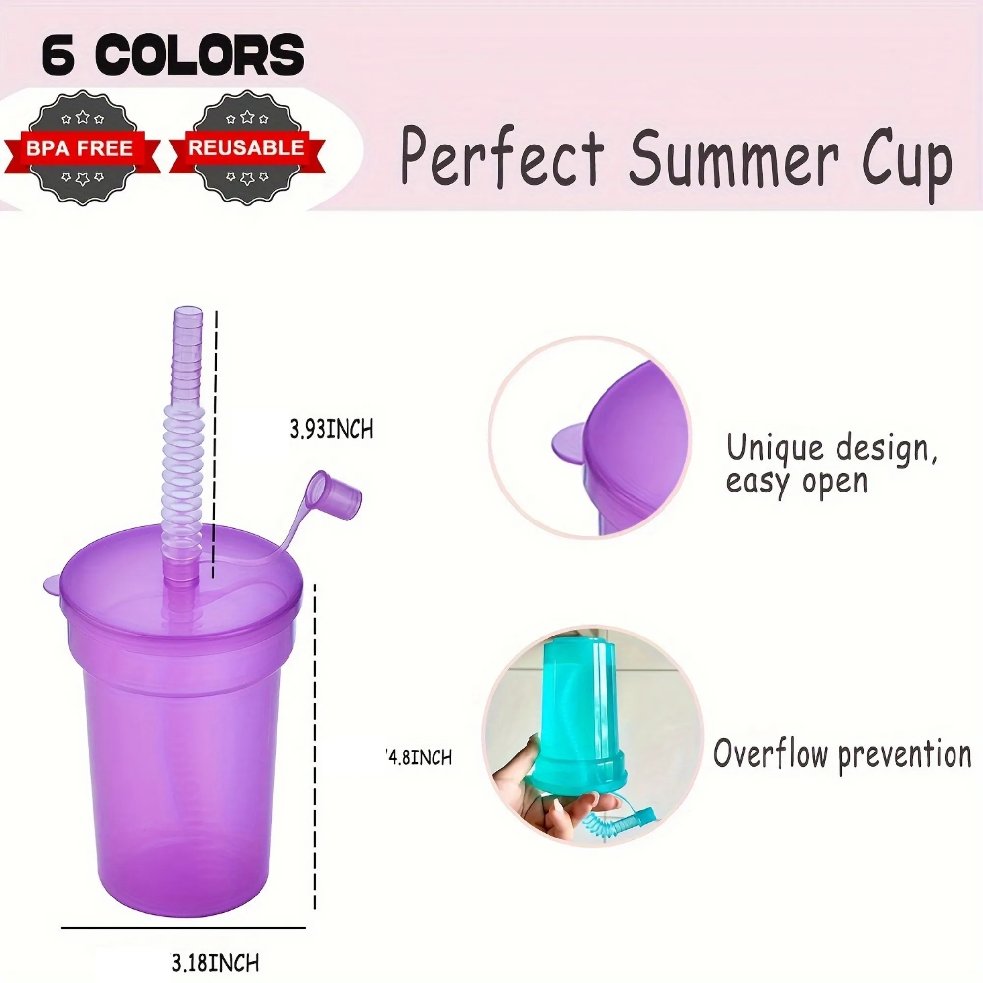 12oz Colored Plastic Straw Cup 7