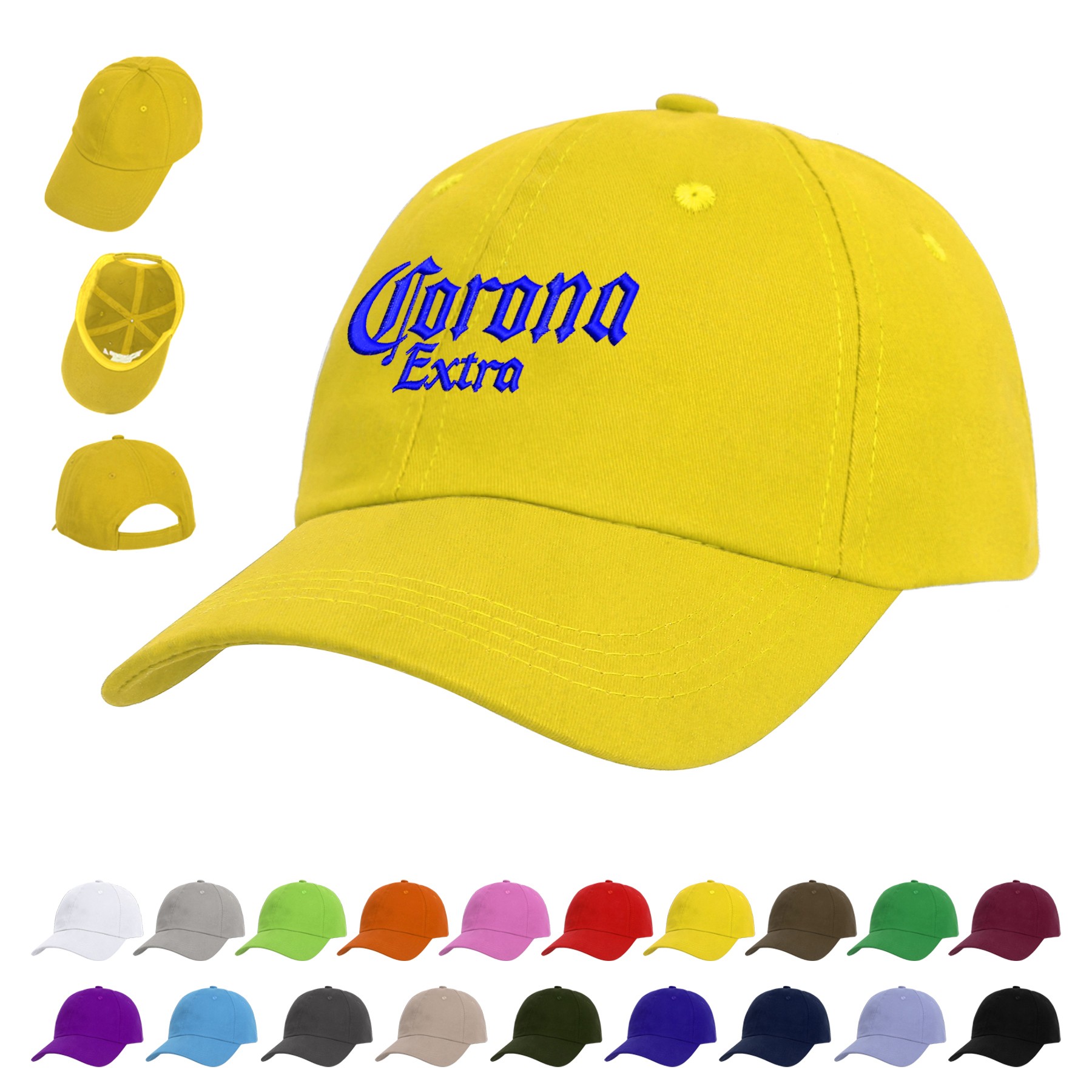 6 Panel Low Profile Unstructured Cotton Twill Baseball Cap 2