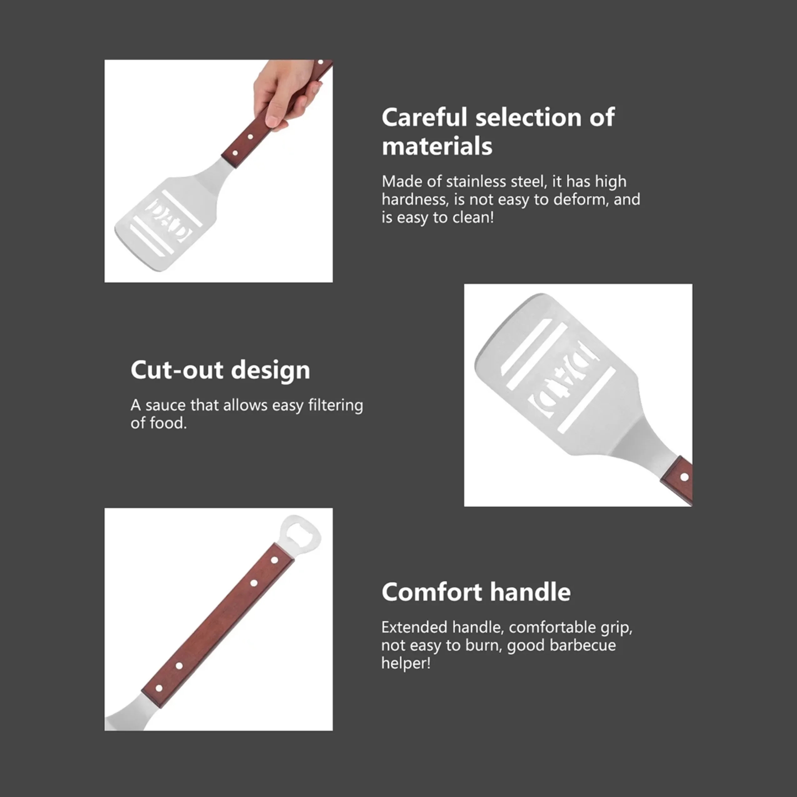 2-in-1 BBQ Frying Spatula with Bottle Opener 2