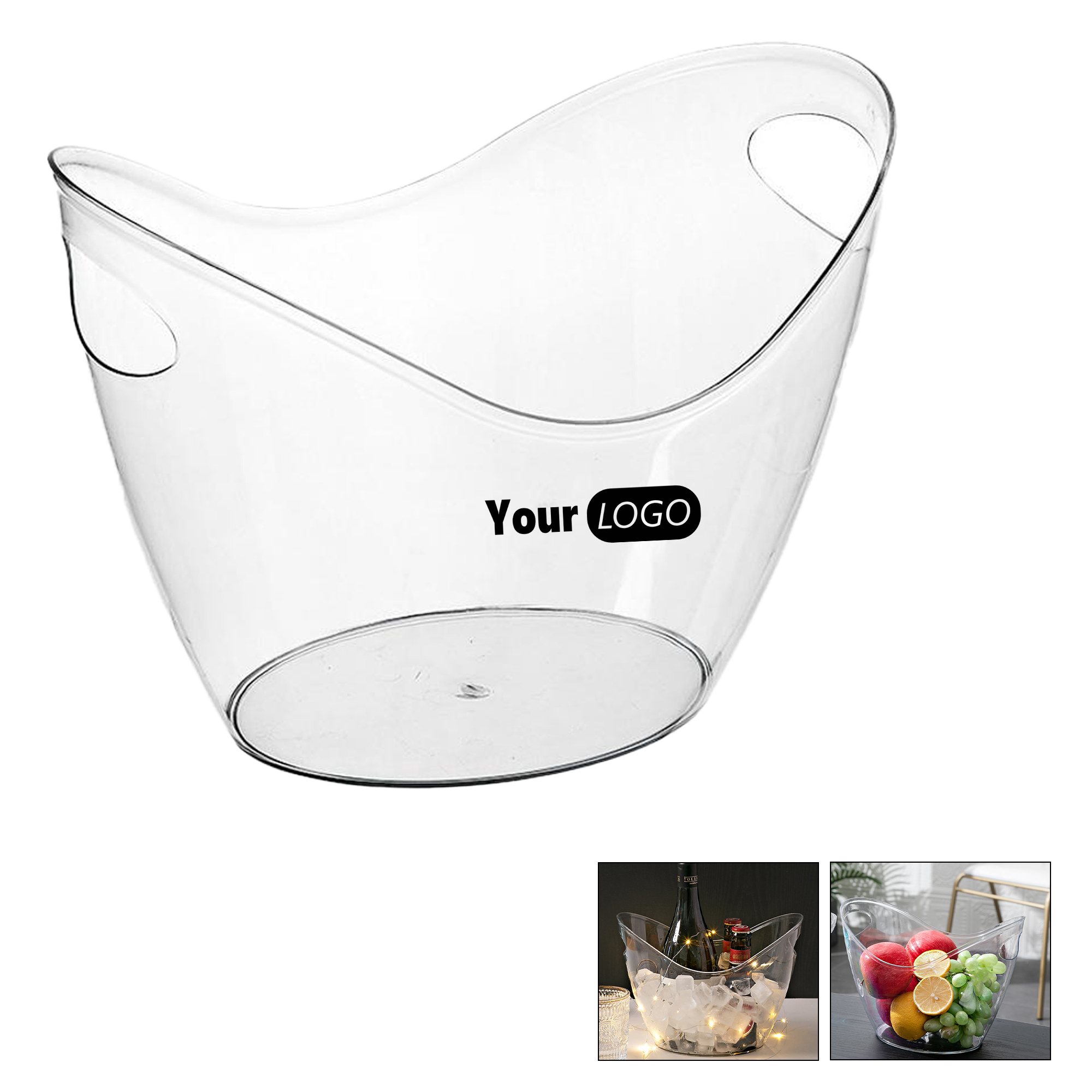 PET 4 Liter Large Clear Ice Bucket 3