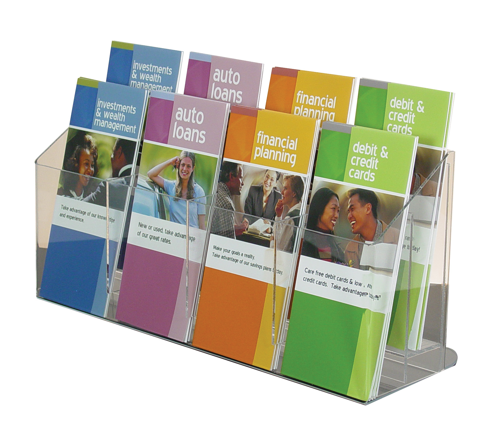 2 tiered 8-pocket Countertop Brochure Holder