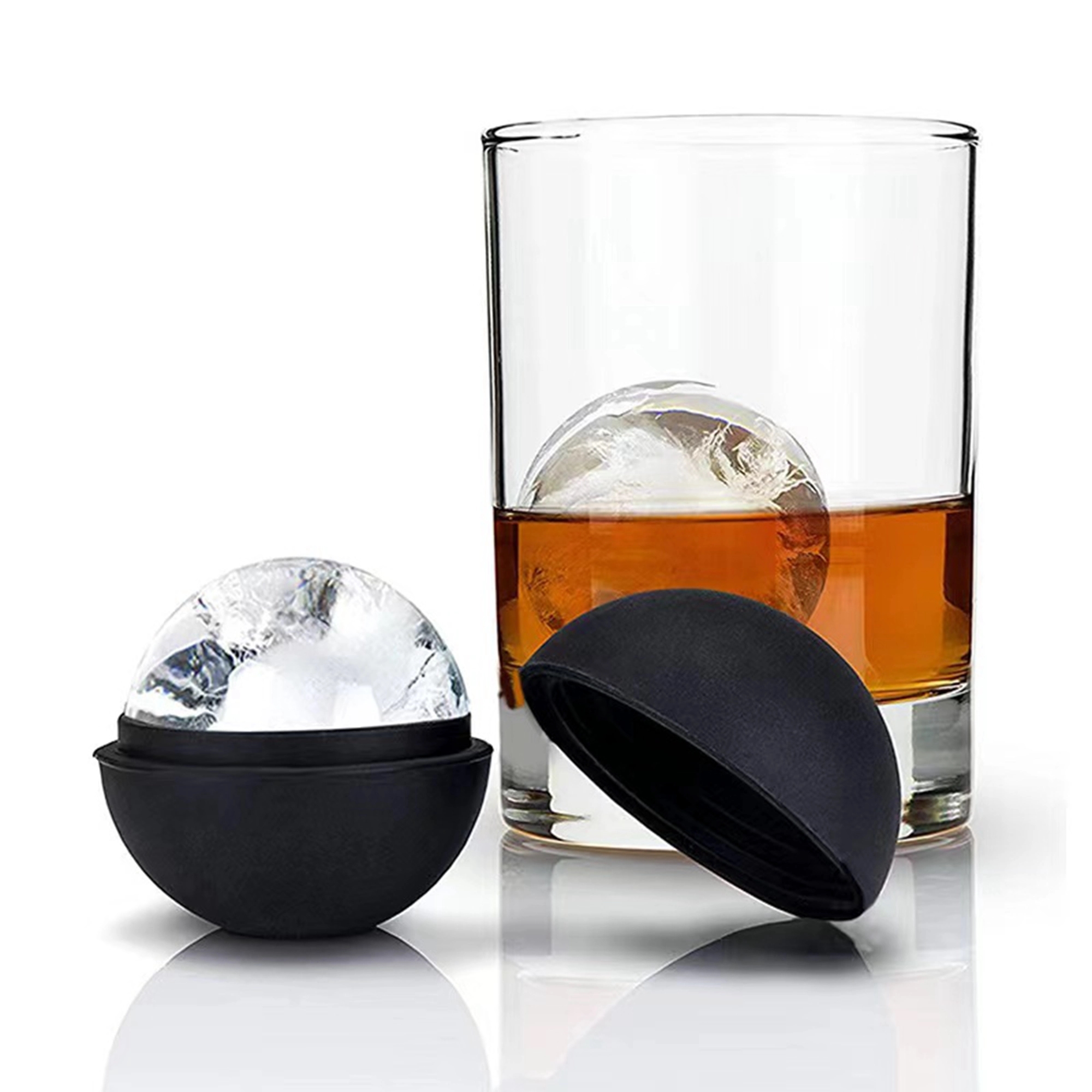Ice Cube Trays Silicone Whiskey Ball Maker with Lids 5