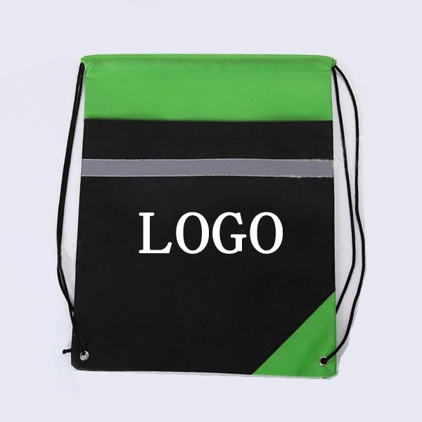 Reflective Stripe Non Woven Drawstring Bag 1