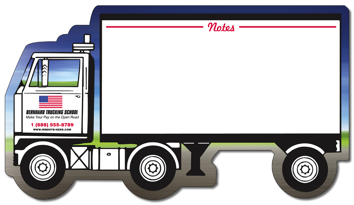 Mini Memo Board Shape - 8.375x4.75 Laminated - SEMI-TRUCK / TRACTOR TRAILER - 14 pt. 3