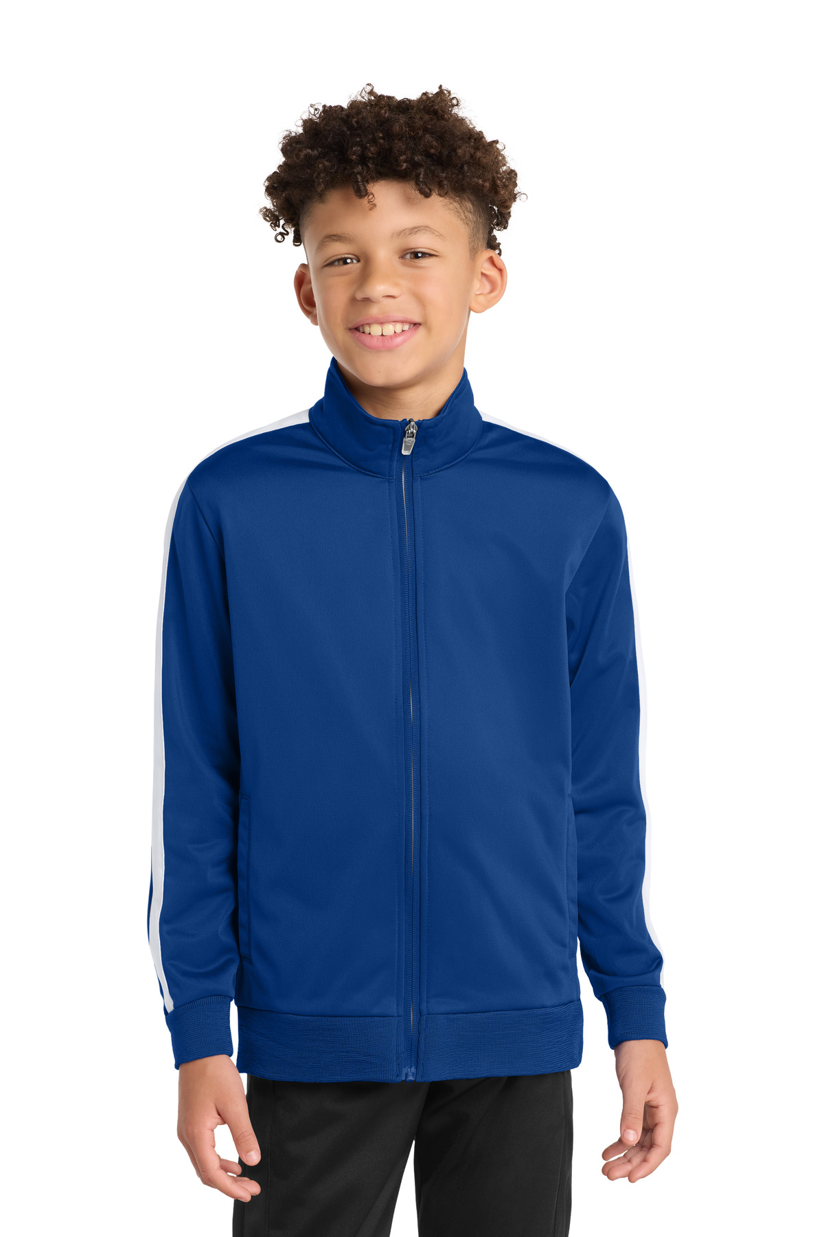 Sport-Tek Youth Tricot Sleeve Stripe Track Jacket. YST94 5