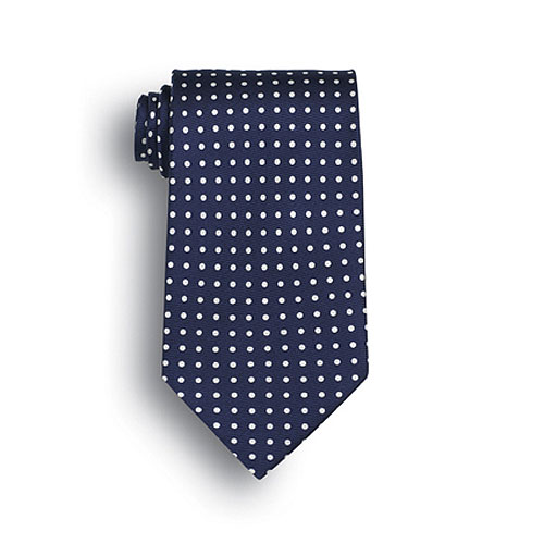 Navy Blue Newport Polka Dot Wet Dyed Polyester Tie 2
