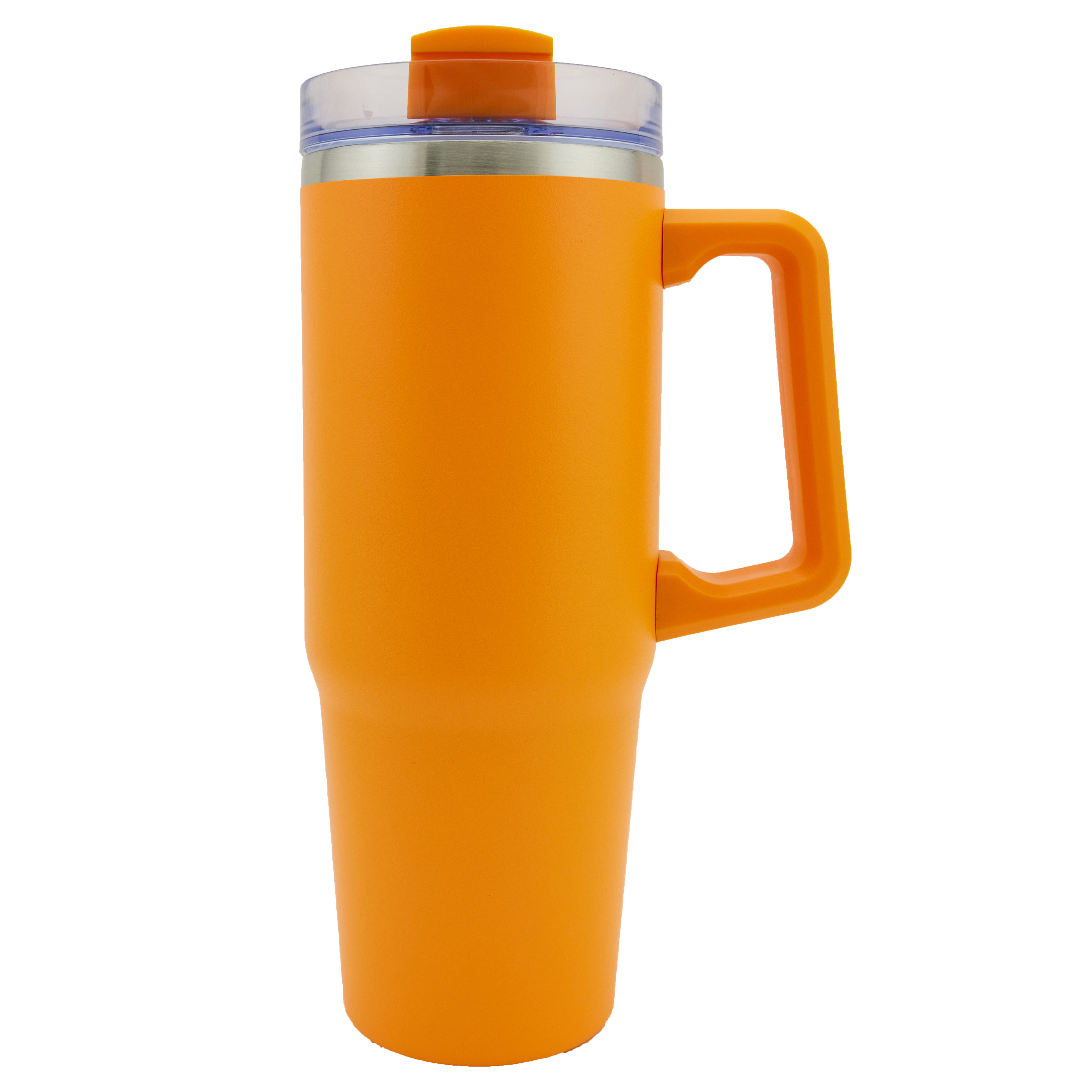 Newport 30oz Double wall Stainless Steel Vacuum Insulated Tumbler with Handle and Straw (Orange)