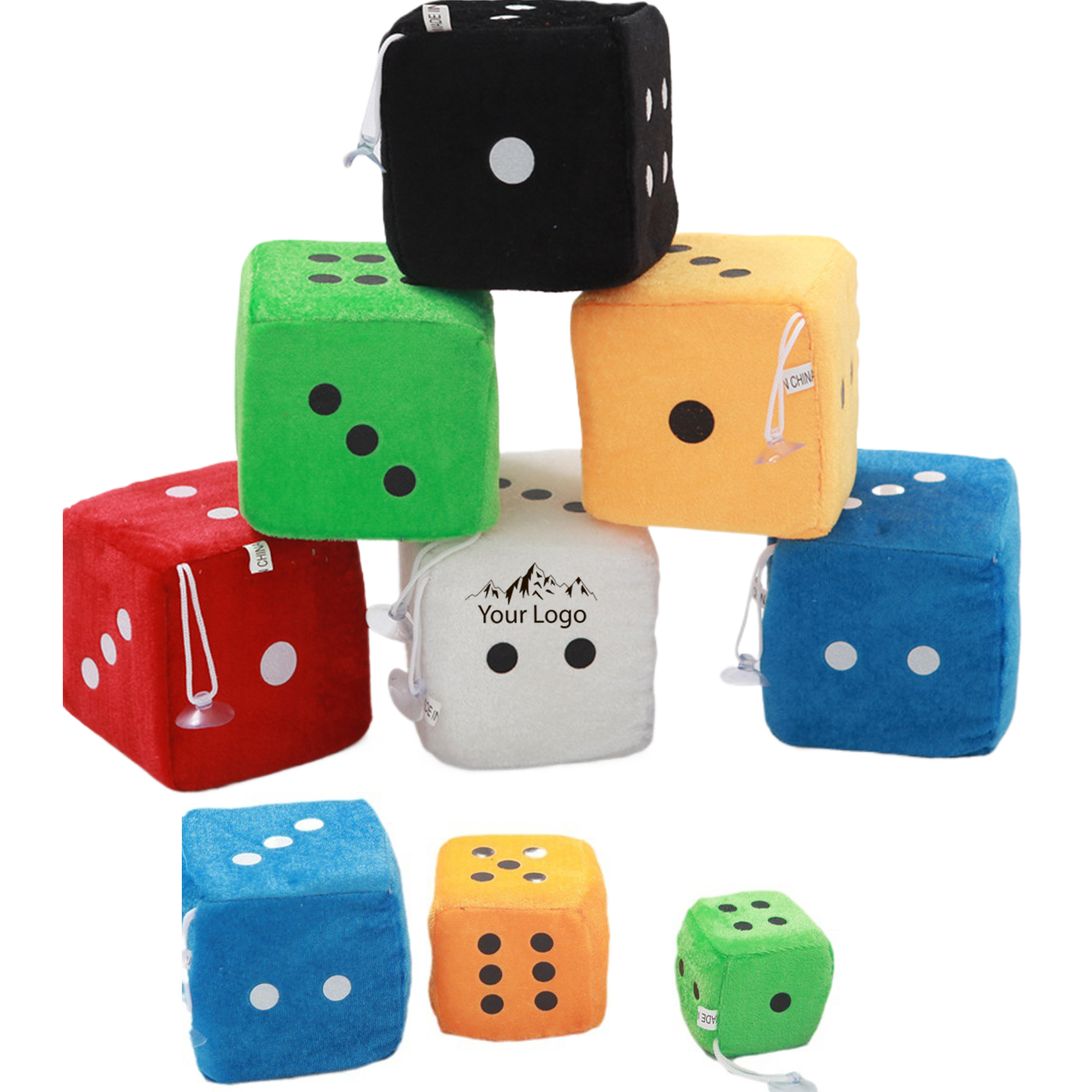 Retro Square Fuzzy Dice Plush Stress Toys 4