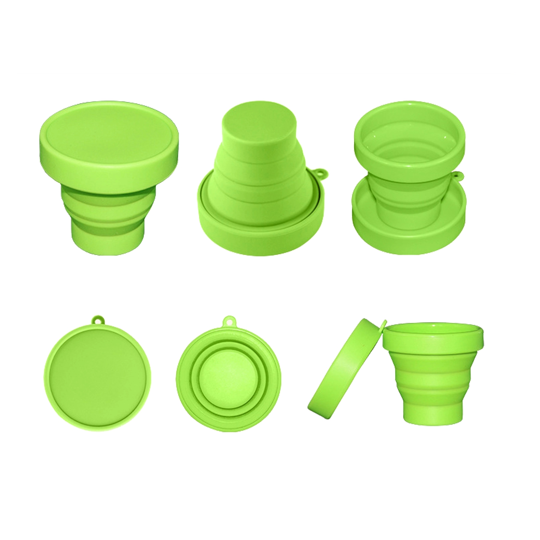 Collapsible Travel Silicone Cup Foldable Mugs Saucers 5.74oz 4