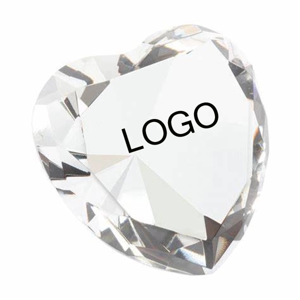 Crystal Heart Shaped Paperweight 1