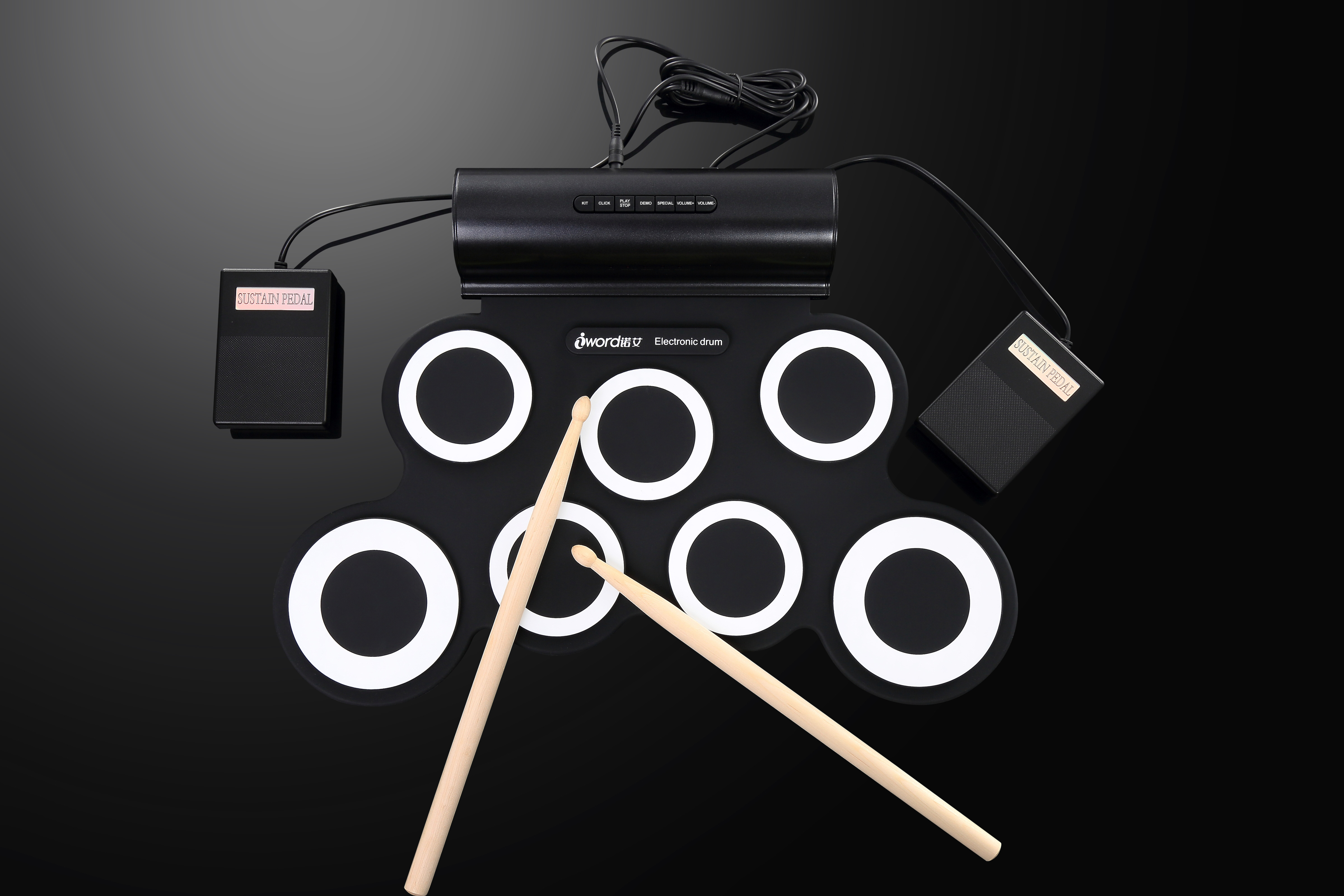 7 Pads Hand Roll Drum