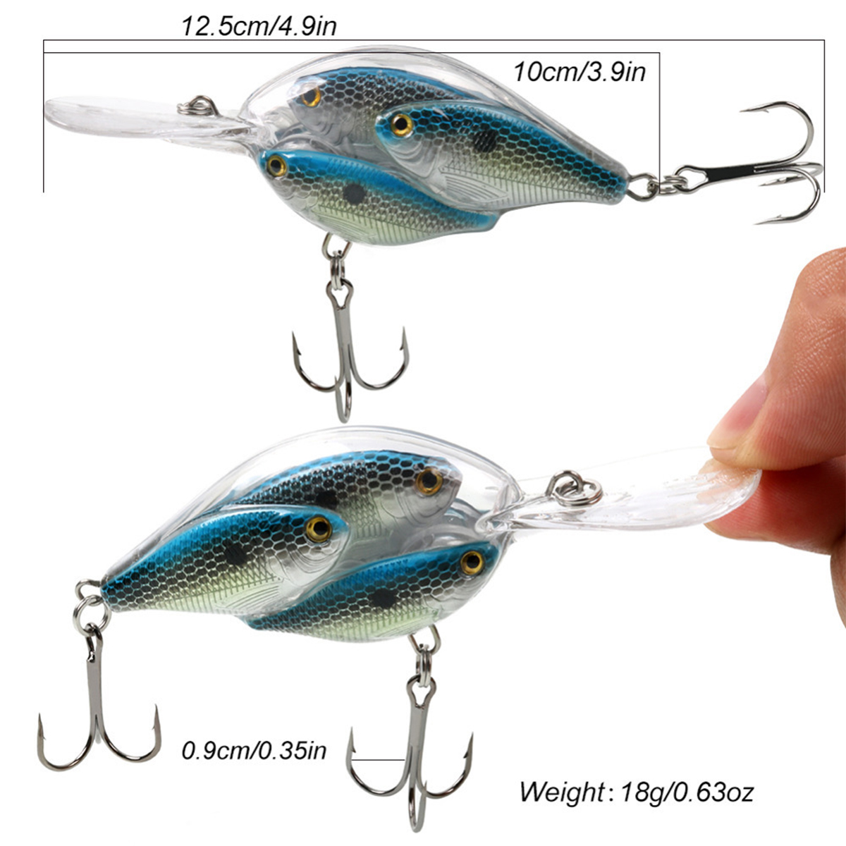 18 Gram Chubby Crank Fishing Lure with Treble Hooks 1
