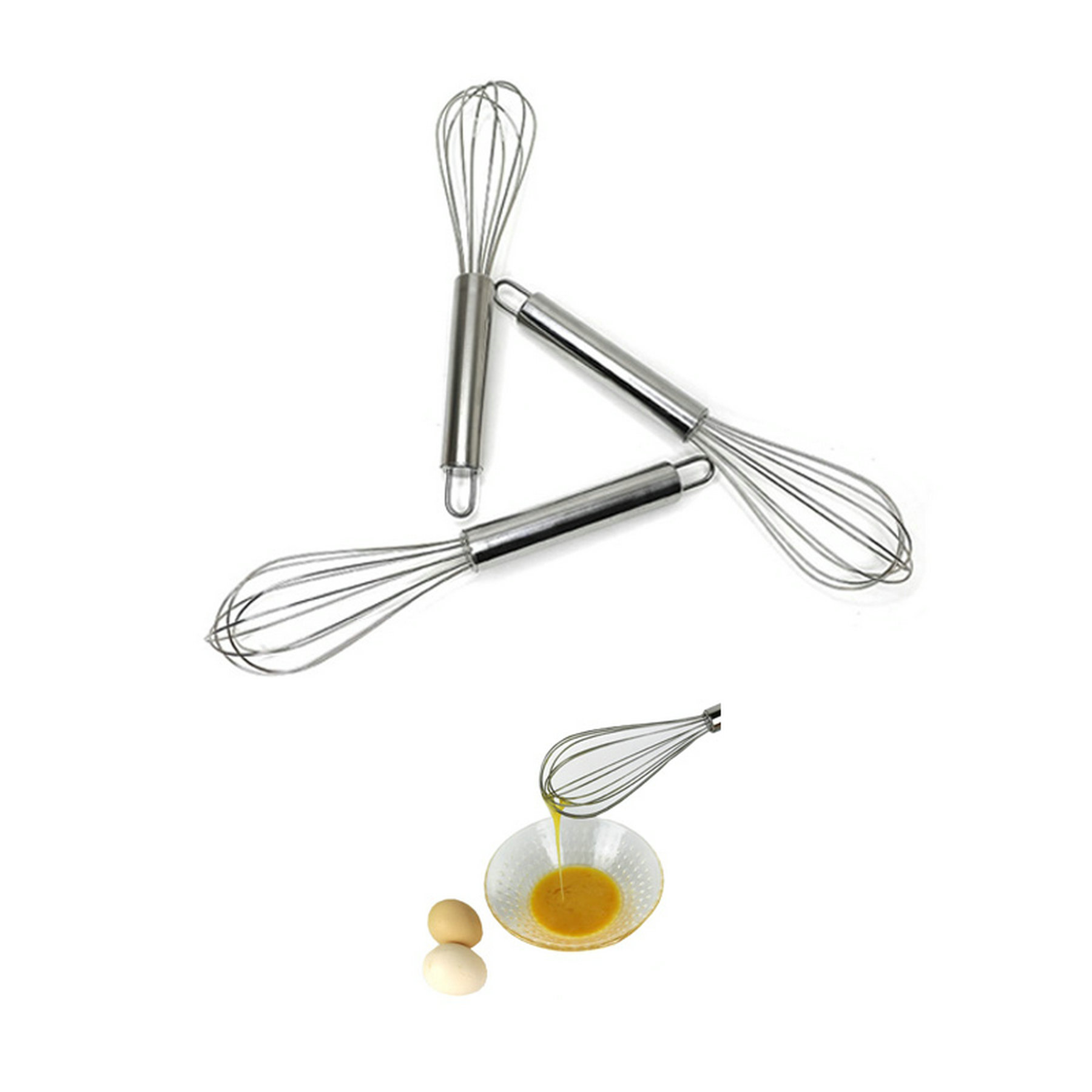 8'' Stainless Steel WhiskMilk & Egg Beater 2