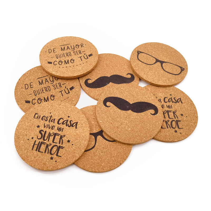 4 Inch Round Natural Cork Coaster 3